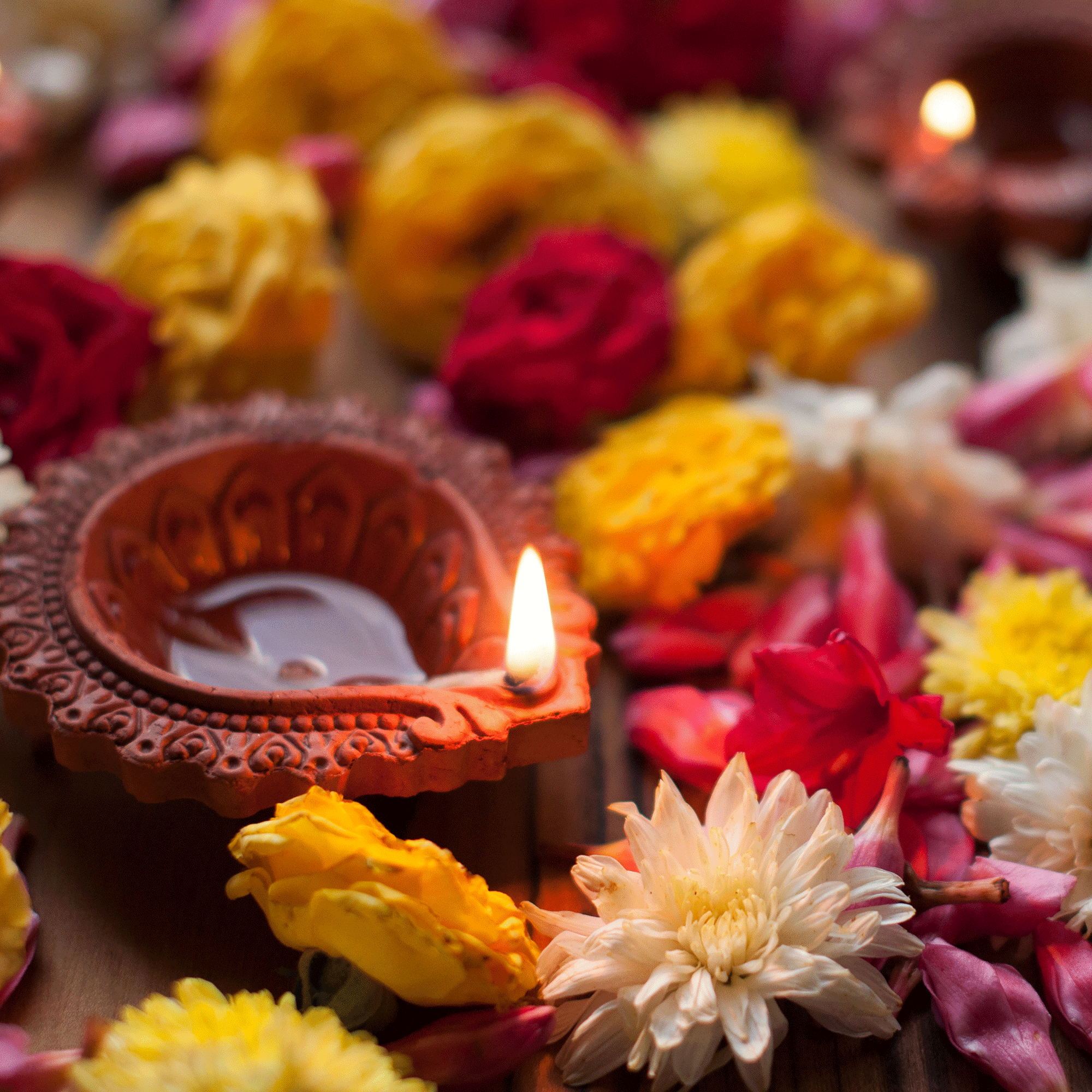 Diwali decorations with diyas