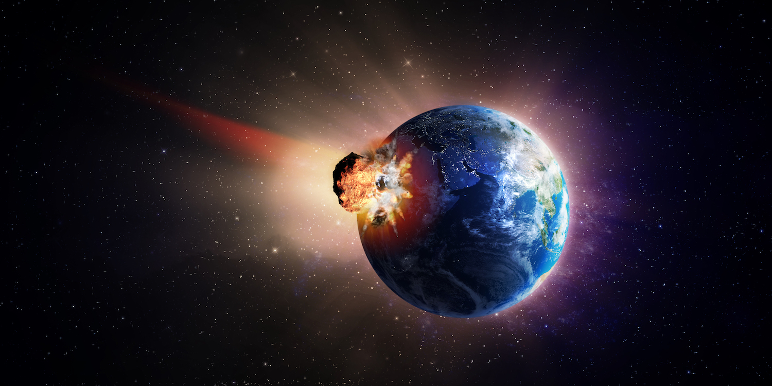 Asteroid hitting Earth