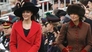 Carole Middleton wears furry hat to Sandhurst with Kate Middleton in 2006