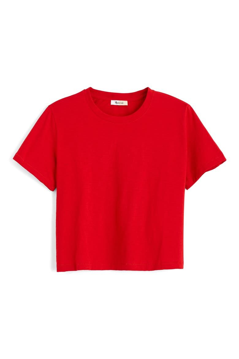 Boxy Crop Cotton Slub T-Shirt