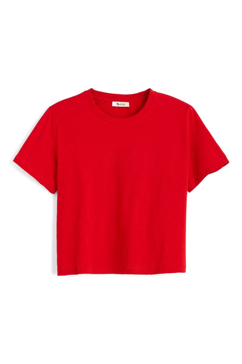 Boxy Crop Cotton Slub T-Shirt