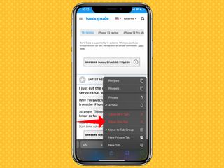 how to close browser tabs in iOS 15 safari