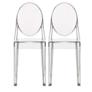 Clear acrylic dining chairs from Overstock