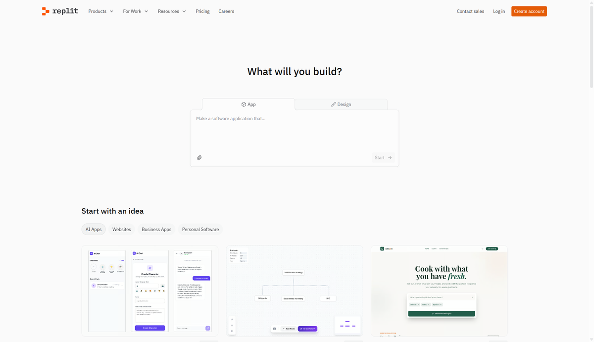 screenshot of vibe coding platform being used