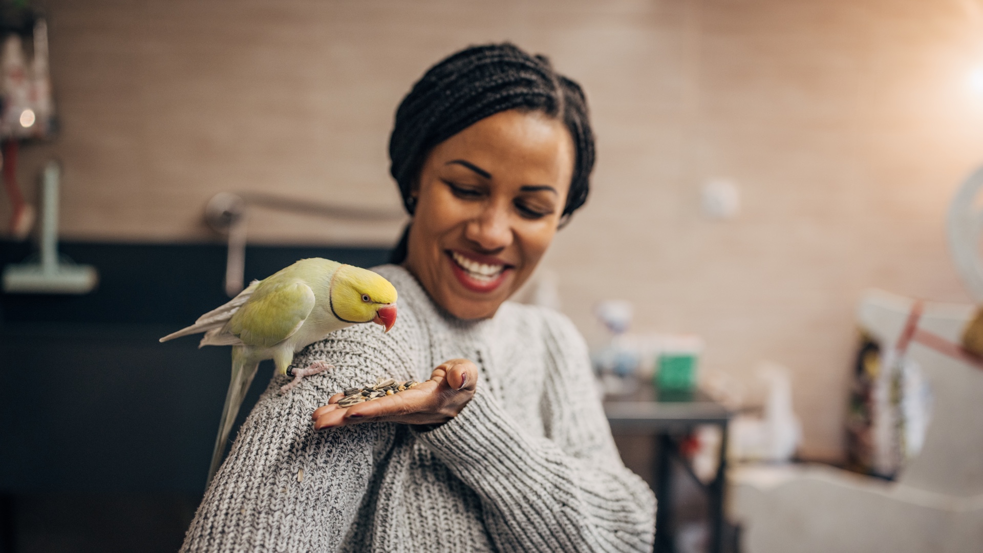 Woman and bird