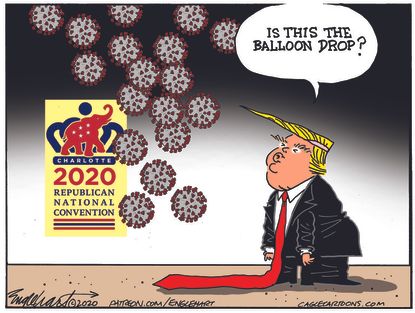 Political Cartoon U.S. Trump RNC covid