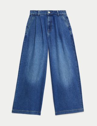 Lyocell Rich Pleat Front Wide Leg Jeans