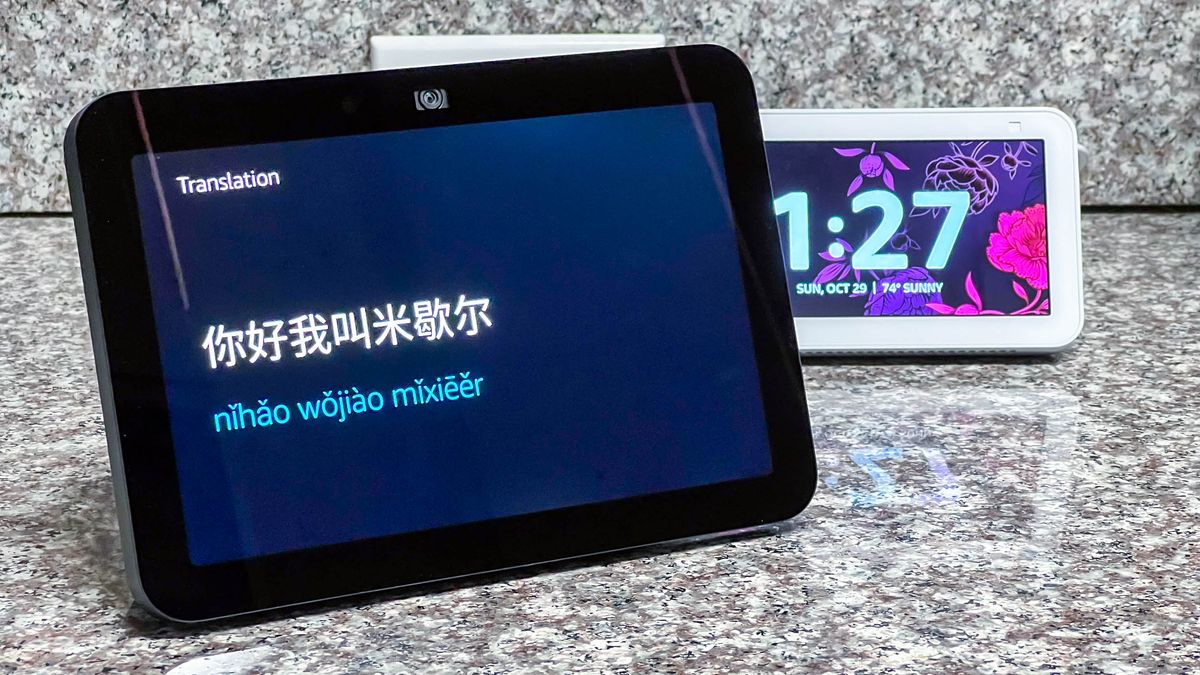 Amazon Echo Show 8 (2023) in use by author