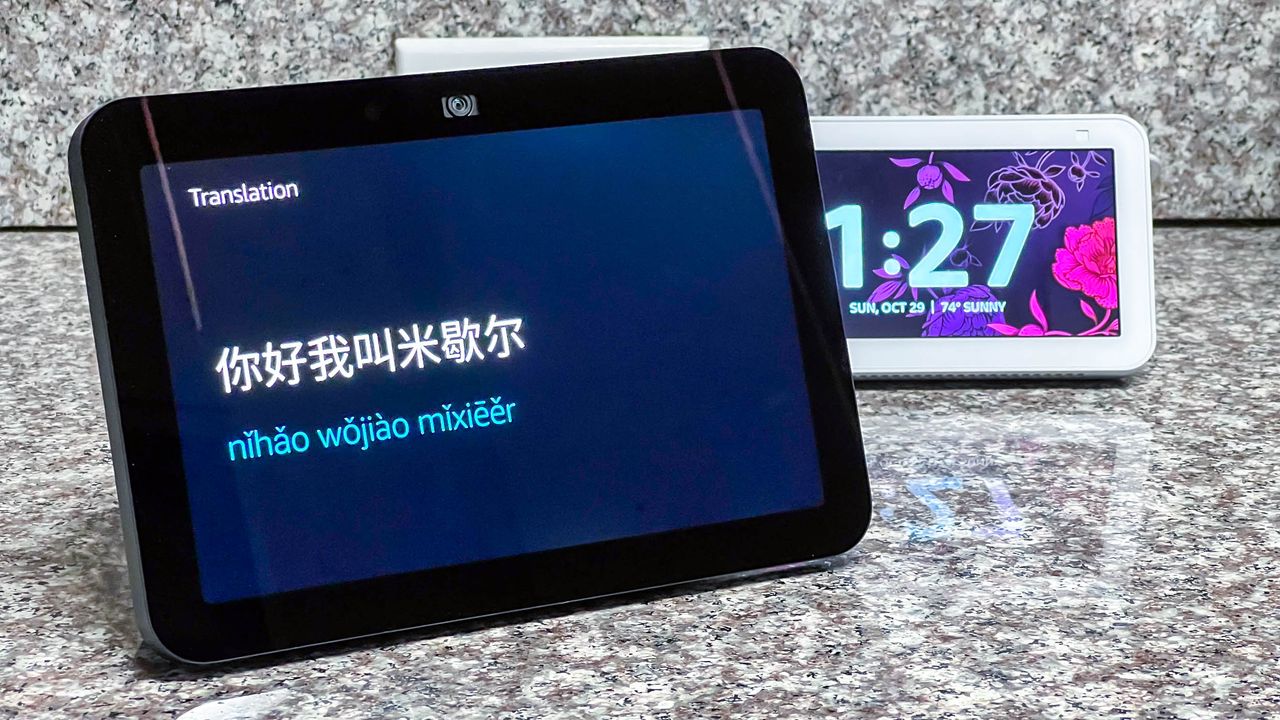 Amazon Echo Show 8 (2023) in use by author