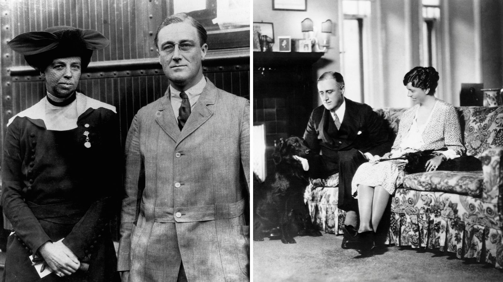 FDR and eleanor roosevelt in their 1930s living room
