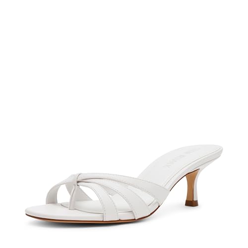 Steve Madden Women's Cary Heeled Sandal, White Leather, 5.5 Uk