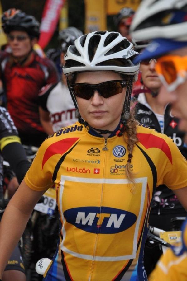 Mariske Strauss before the start of the marathon national series races in Clarens.