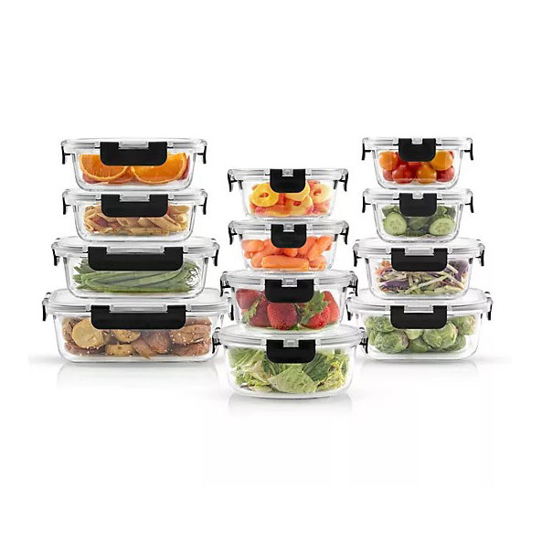 QVC, JoyFul by JoyJolt 24pc Glass Leakproof Storage Containers