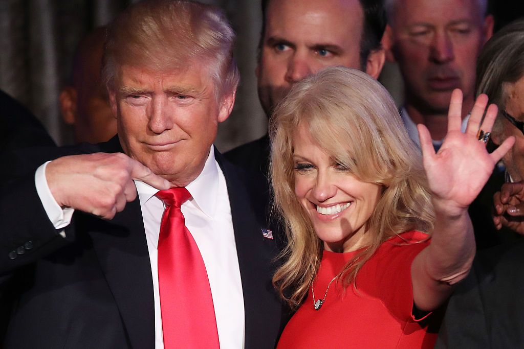 Kellyanne Conway and President Trump. 