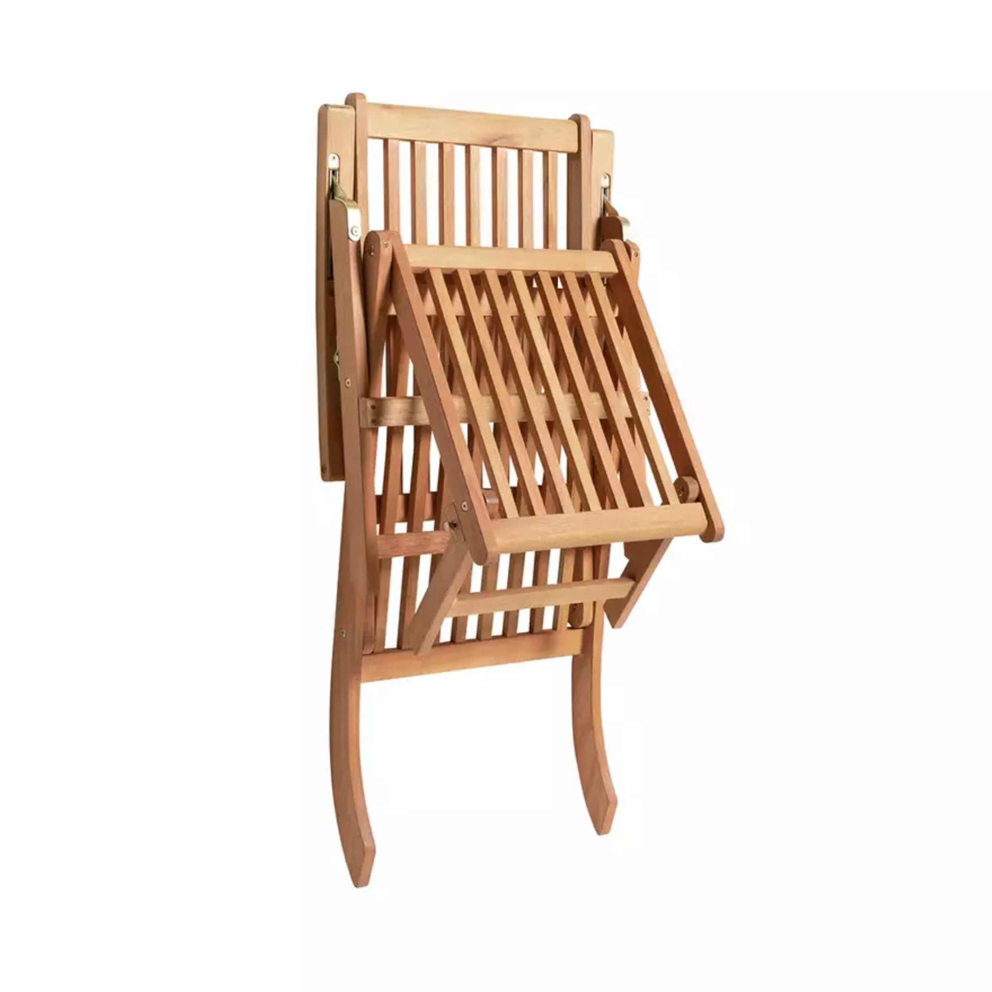 Argos Home Folding Wooden Sun Lounger in a folded position