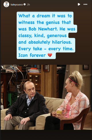 Kaley Cuoco's Instagram Story of Bob Newhart