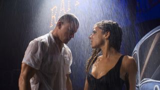 Channing Tatum dances with Kylie Shea in the rain in Magic Mike's Last Dance