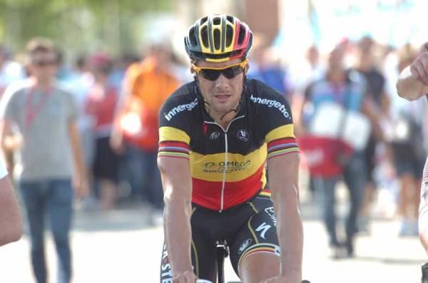 Tom Boonen (Omega Pharma-QuickStep) at the end of stage 4 of the Eneco Tour.