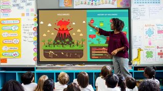 The new Google-certified LG CreateBoard in an elementary classroom.