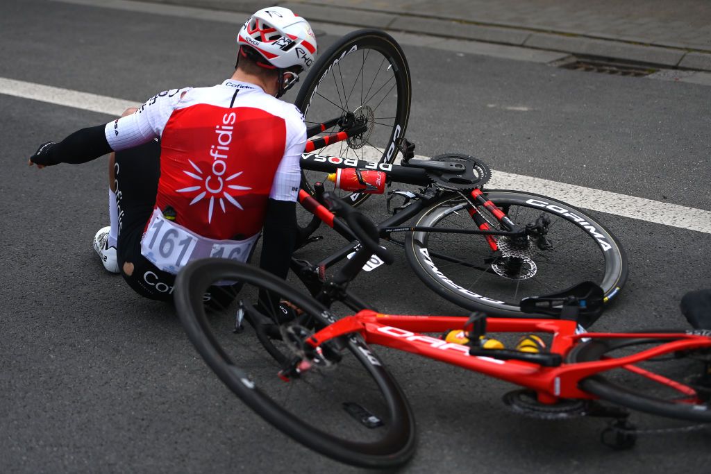 A cofidis rider who crashed