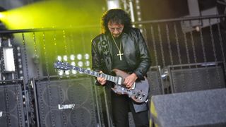 Tony Iommi live on stage with his Gibson SG