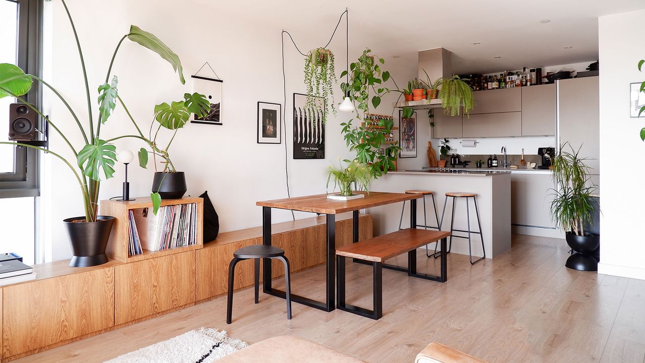 rental flat open plan kitchen diner