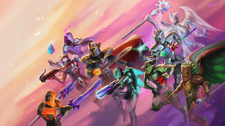 Terraria anniversary artwork group of fighters