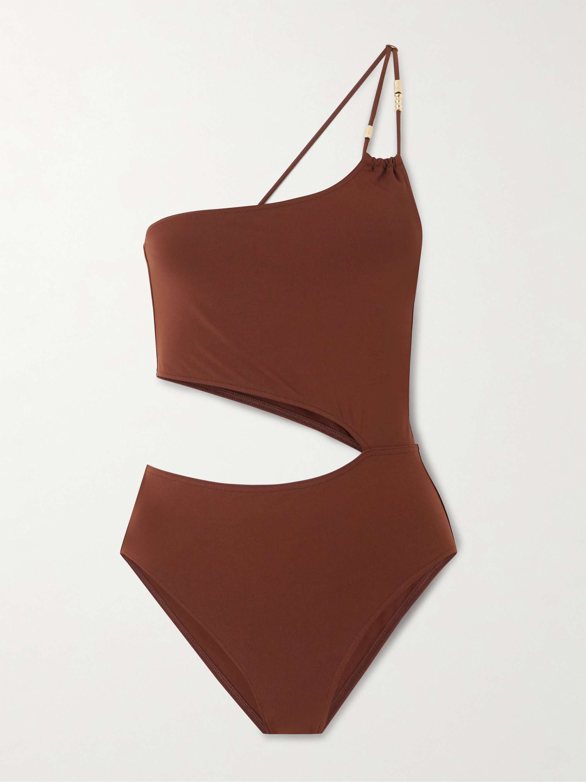 Trésor Ecume One-Shoulder Cutout Embellished Swimsuit