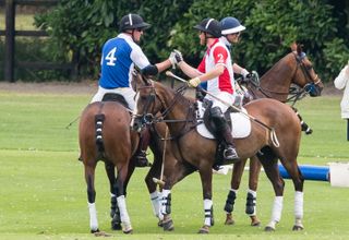 Prince William and Prince Harry playing polo together in 2019