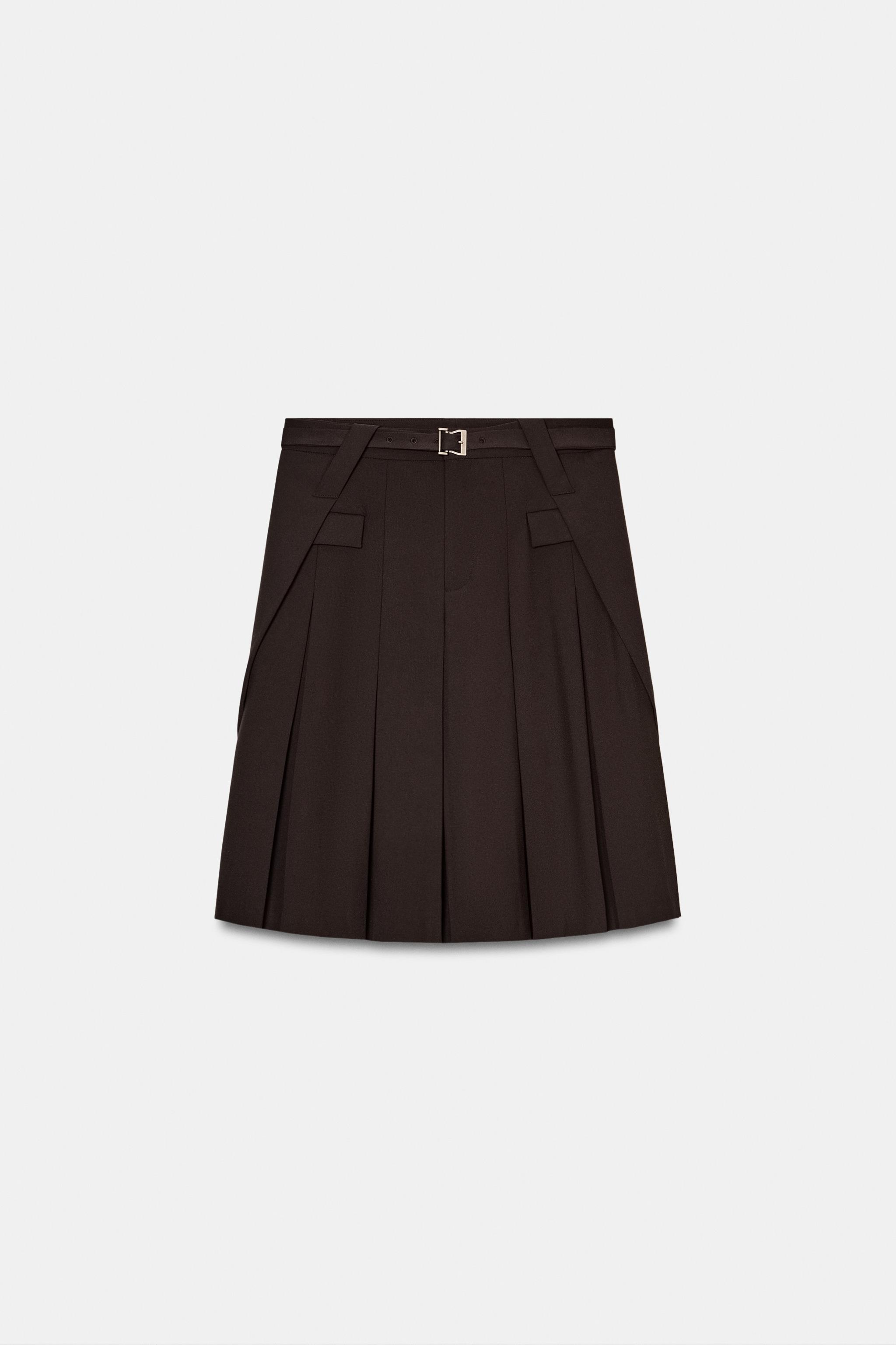 Zw Collection Pleated Midi Skirt