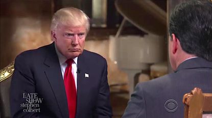 Stephen Colbert "interviews" Donald Trump