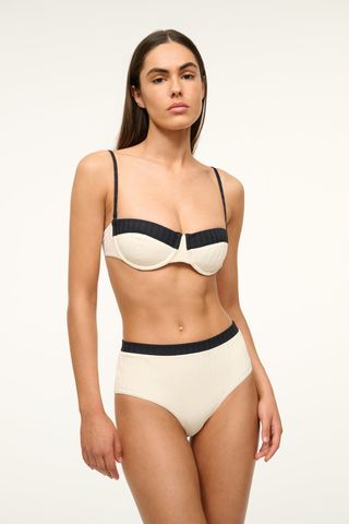 Jo Balconette Bikini Top | Ivory Black