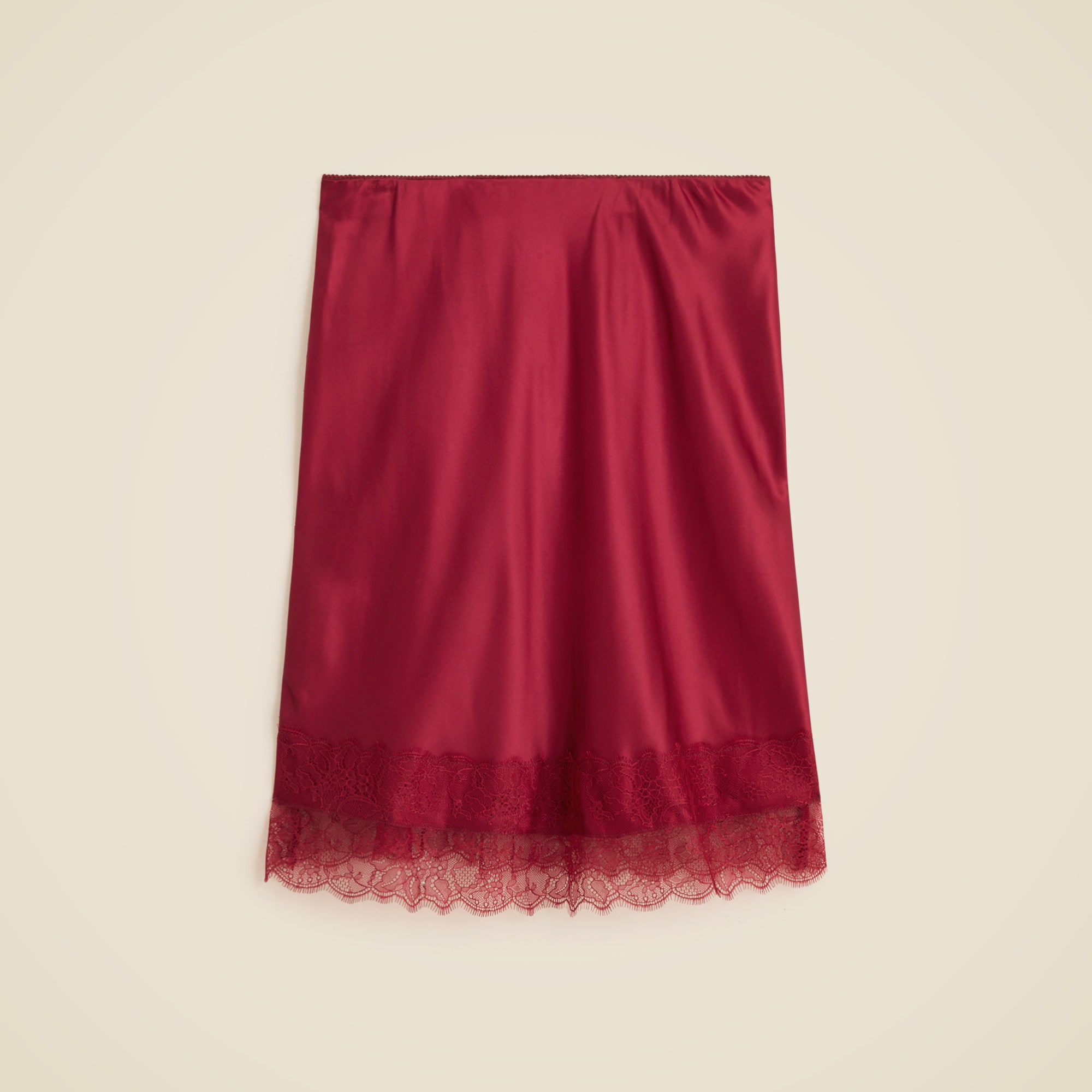 Gwen Lace-Trim Slip Skirt in Luster Charmeuse