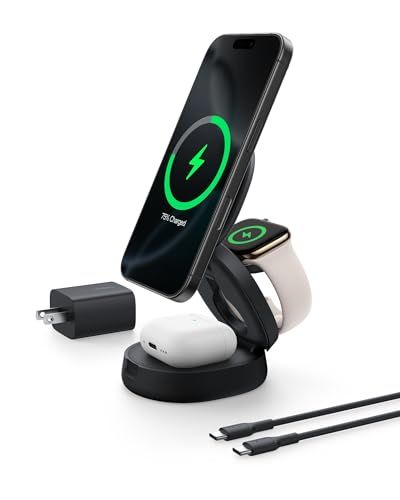 3-in-1 Qi2 Wireless Charging Station (Black)