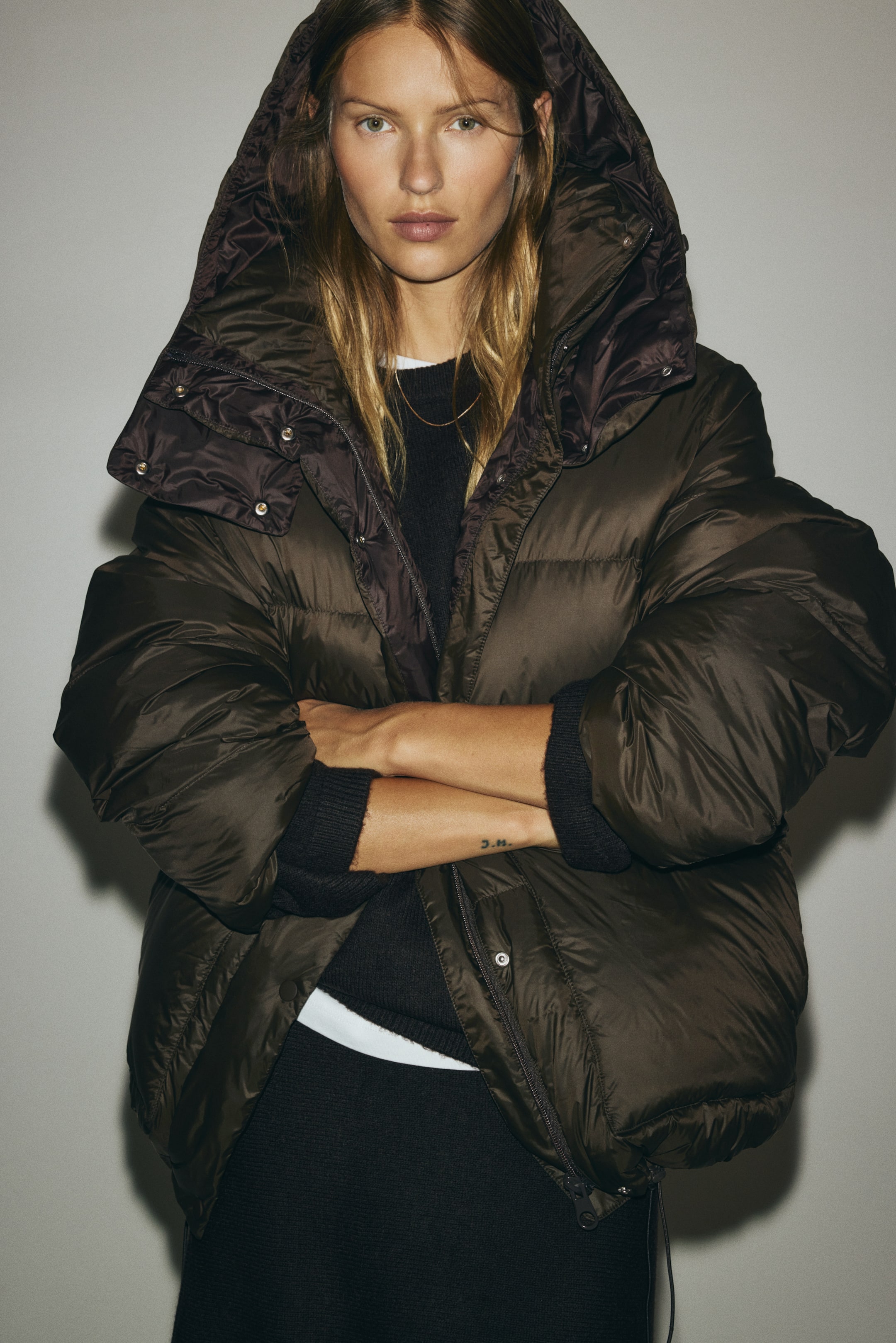 Down Puffer Jacket - Dark Brown