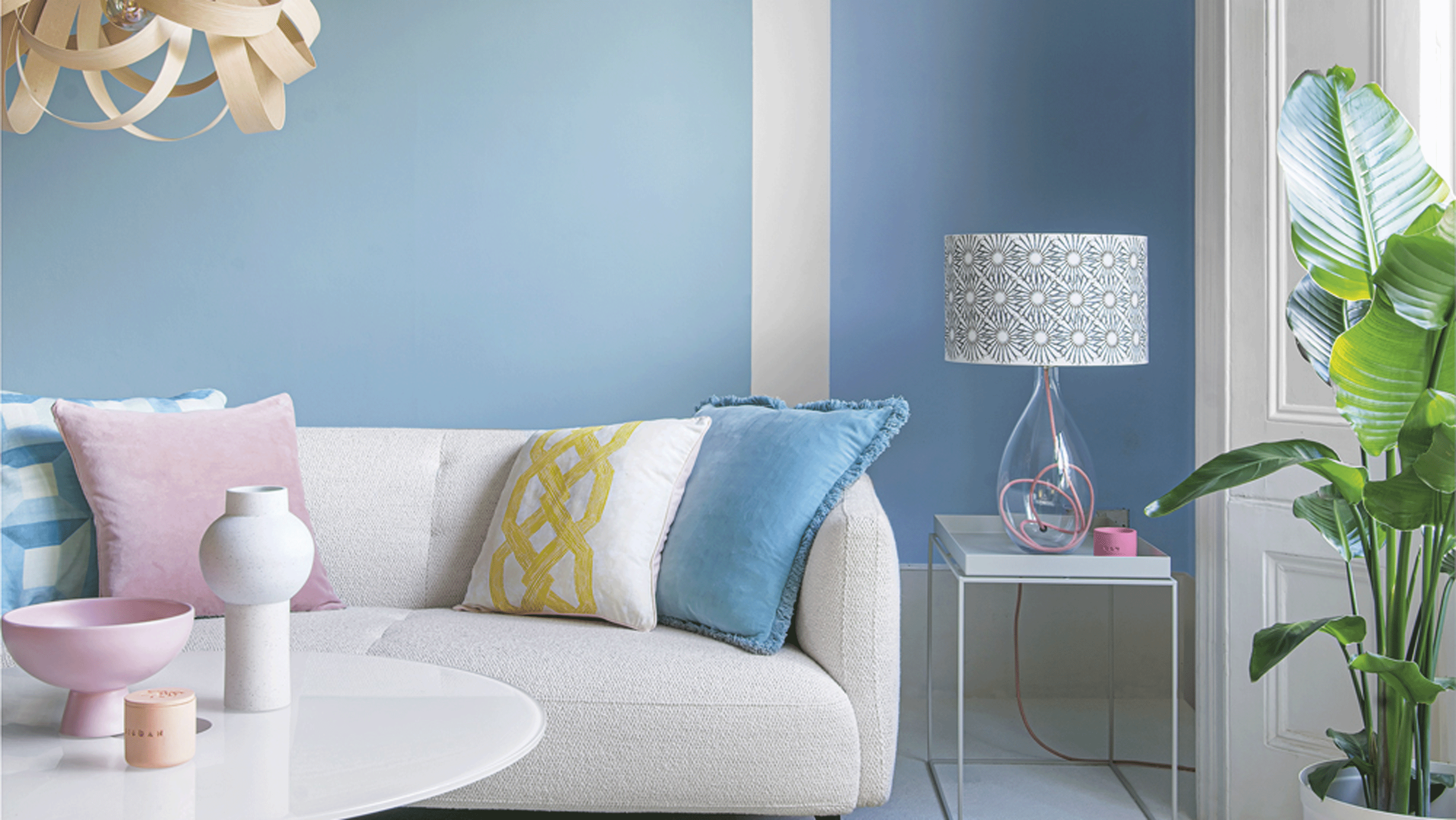 blue pink touch accent wall color ideas