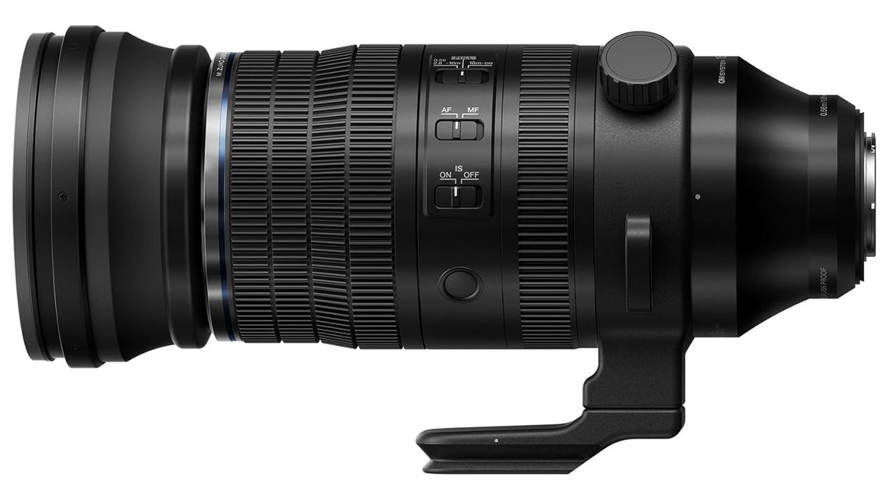 OM System M.Zuiko Digital ED 150-600mm F5.0-6.3 IS on a white background