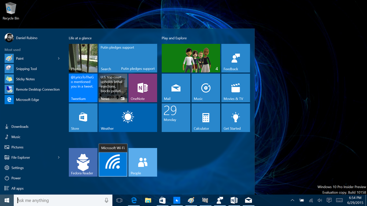 Microsoft Wi-Fi Start Menu Icon