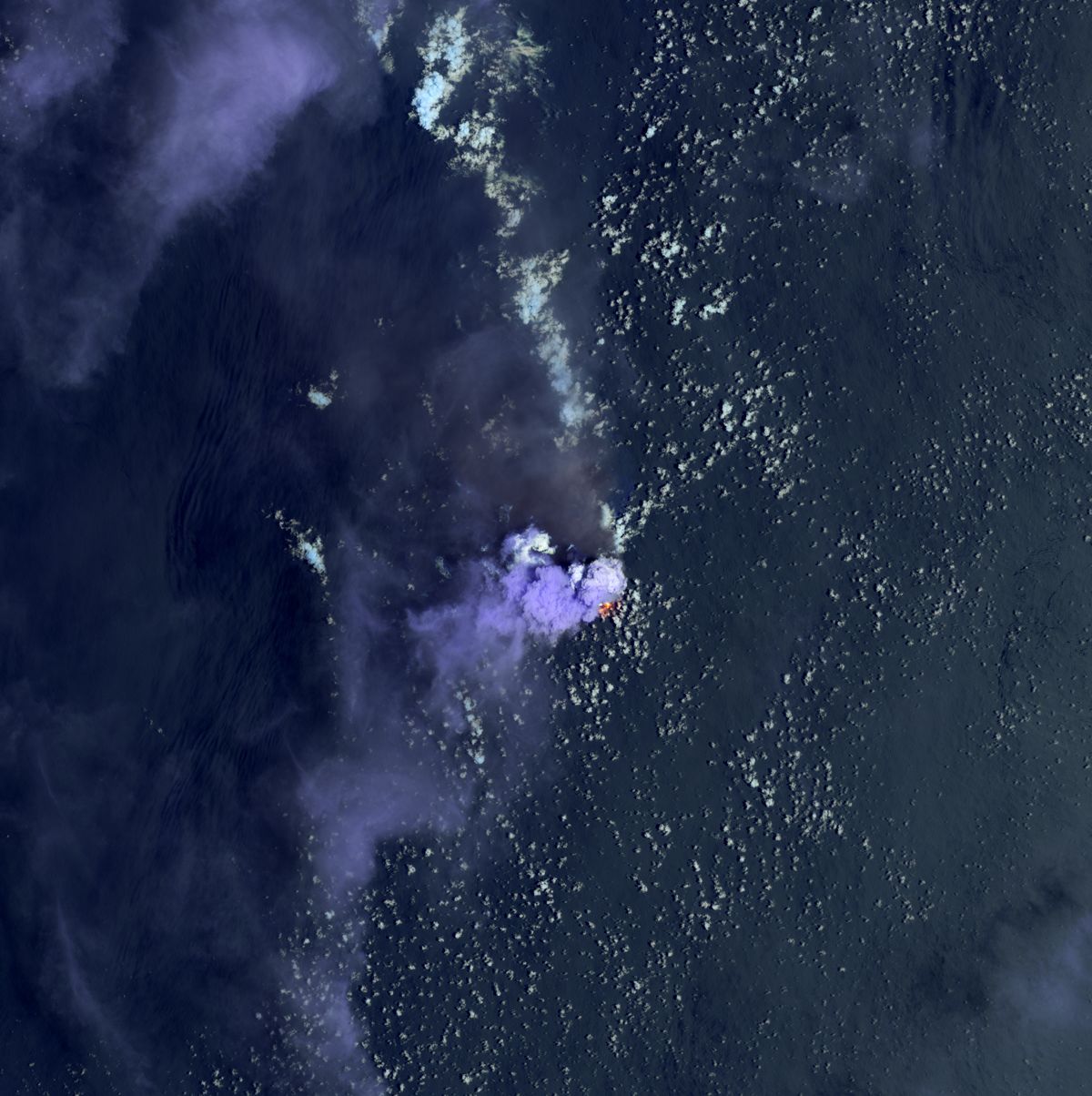 Volcanic island spewing ash and lava spotted from space | Space