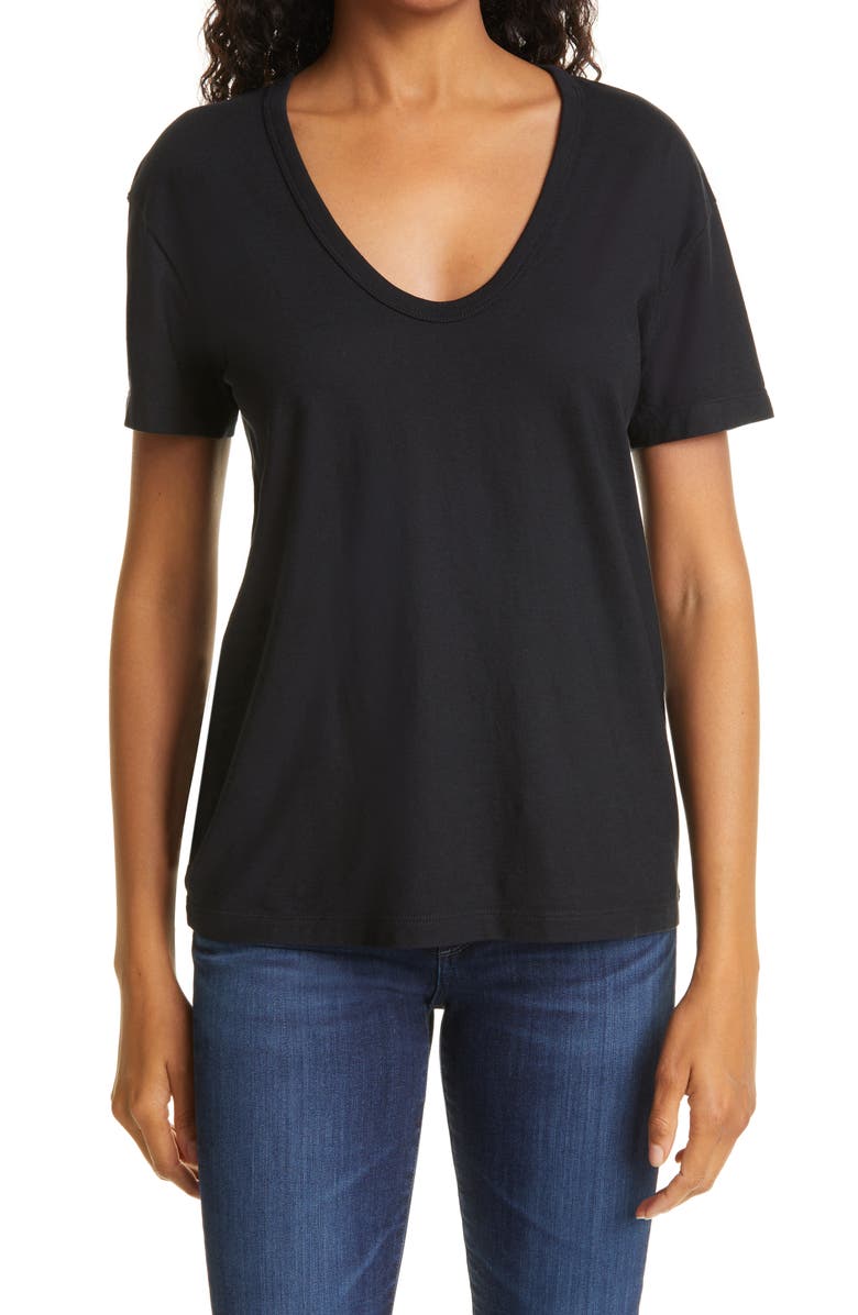 Relaxed Cotton U-Neck Tee
