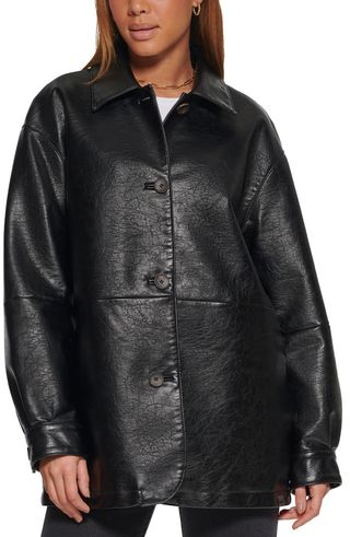 Oversize Faux Leather Relaxed Jacket