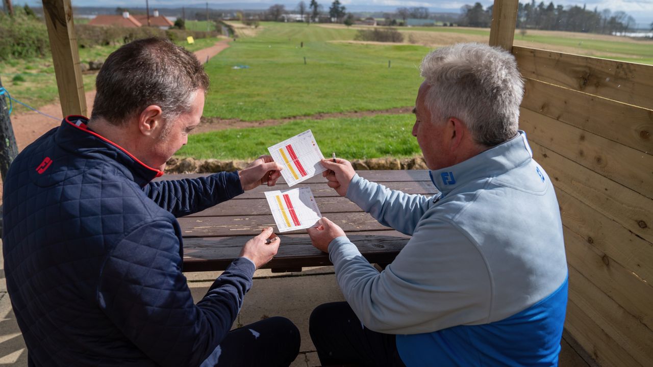 Putting in scorecard after round