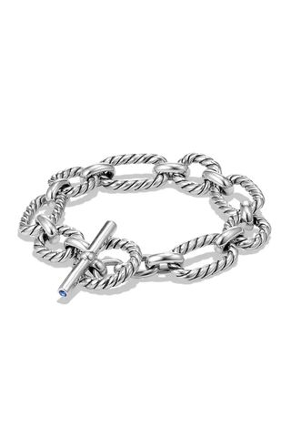 David Yurman Cushion Link Bracelet With Blue Sapphires