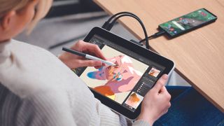 A Wacom One 13 Touch pen display tablet