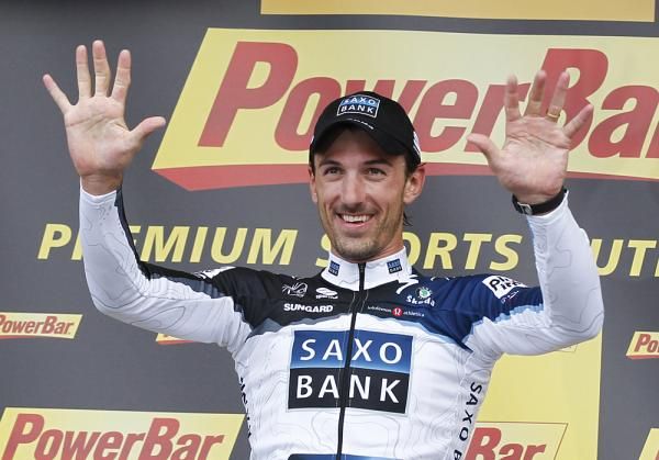 Fabian Cancellara (Saxo Bank) - counting the number of days he'll be in yellow?