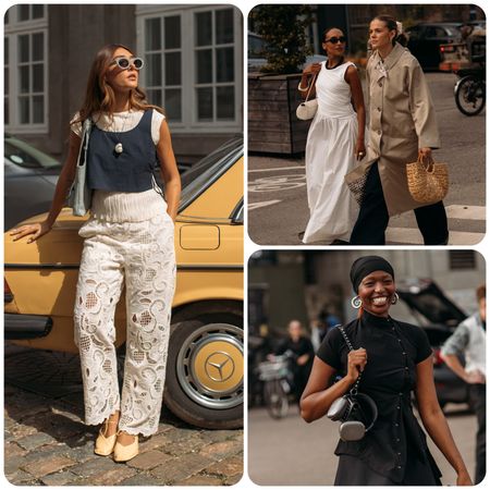 collage of women wearing summer clothes 