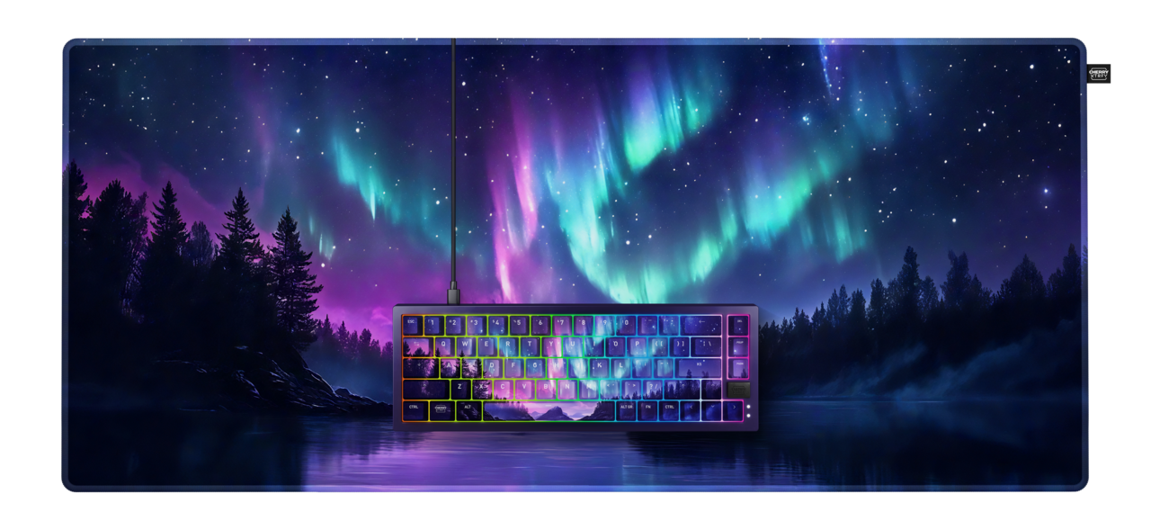 Shots of Cherry's limited Northern Lights keyboard