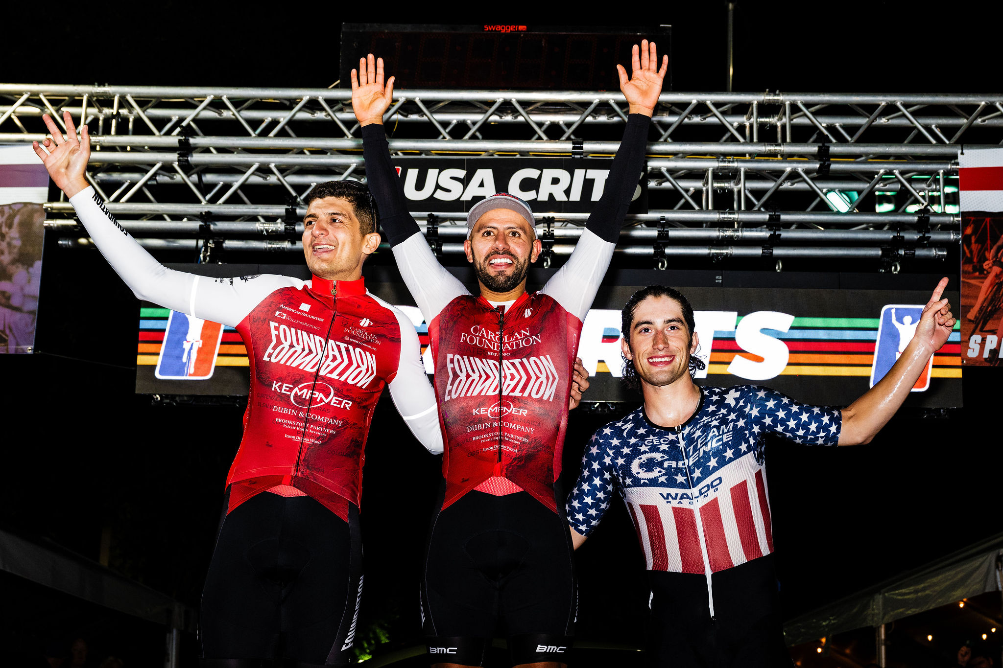 Men's podium at 2026 Spartanburg Criterium