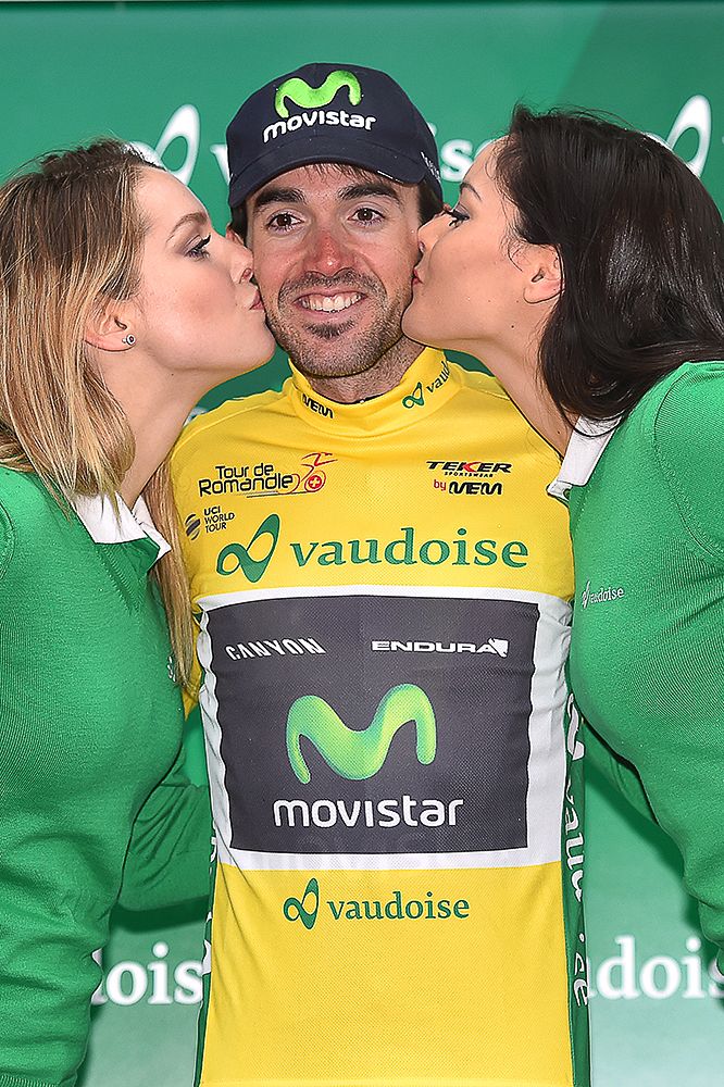 Jon Izagirre (Movistar) in yellow after the Romandie prologue