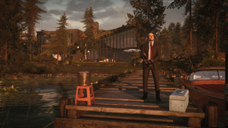 Agent 47 enjoys some fishing.